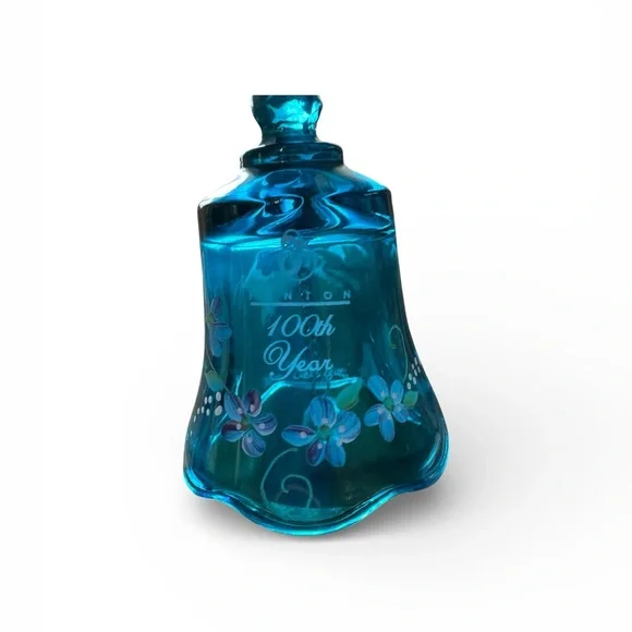 Fenton Elegant Blue and Yellow Glass Bells 100th Anniversary - Picture 4 of 5